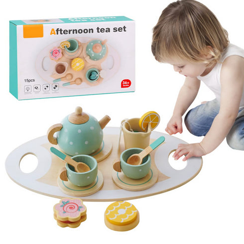 Pretend Play Tea Party Set Wooden